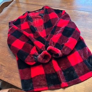 Shein Red checked cardigan